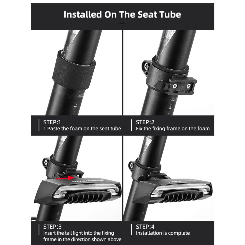 ROCKBROS LKWD-R1 Fahrradlicht Smart USB LED Drahtlose Fernbedienung Fahrradrücklicht MTB Straße Laser Blinker Fahrradlampe Rücklicht