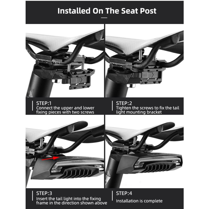 ROCKBROS LKWD-R1 Fahrradlicht Smart USB LED Drahtlose Fernbedienung Fahrradrücklicht MTB Straße Laser Blinker Fahrradlampe Rücklicht
