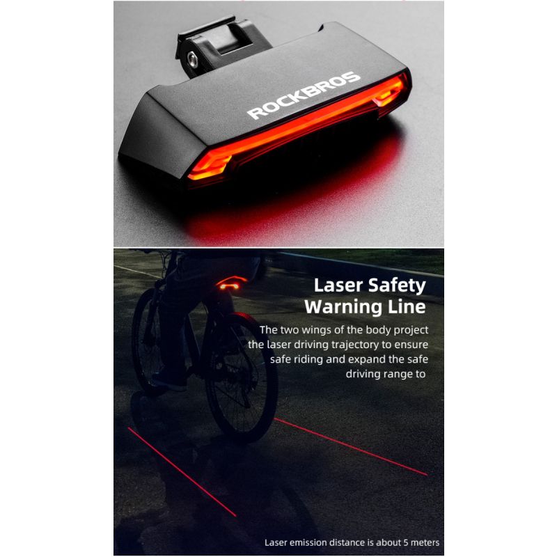 ROCKBROS LKWD-R1 Fahrradlicht Smart USB LED Drahtlose Fernbedienung Fahrradrücklicht MTB Straße Laser Blinker Fahrradlampe Rücklicht