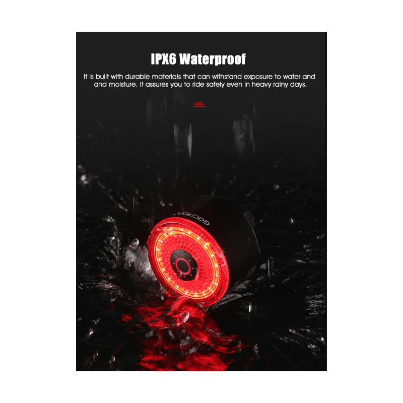 Gaciron Fahrradrücklichter, LOOP-100 Hochhelles Fahrradrücklicht mit Bremssensor, magnetisches Fahrradsattelrücklicht aus Aluminiumlegierung