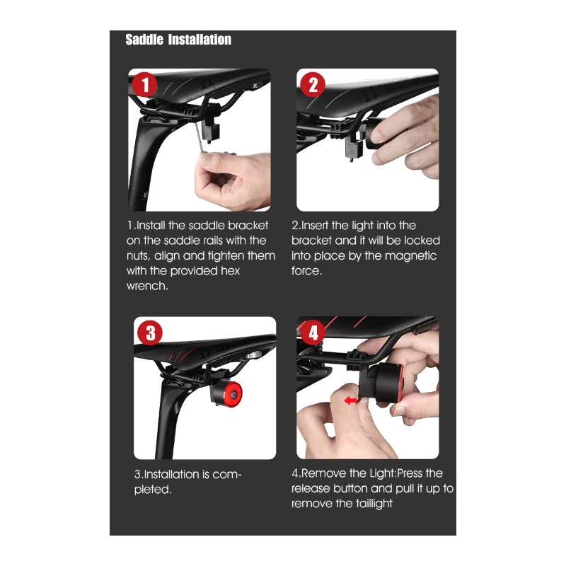 Gaciron Fahrradrücklichter, LOOP-100 Hochhelles Fahrradrücklicht mit Bremssensor, magnetisches Fahrradsattelrücklicht aus Aluminiumlegierung
