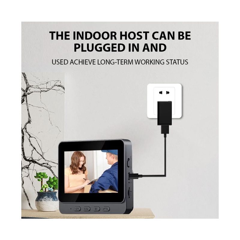 M12 Kabellose Video-Türklingel, Video-Gegensprechanlage, WIFI-Türklingel, IR-Nachtsicht, Gucklochkamera, 4,3-Zoll-IPS-Bildschirm, visuelle Türklingel