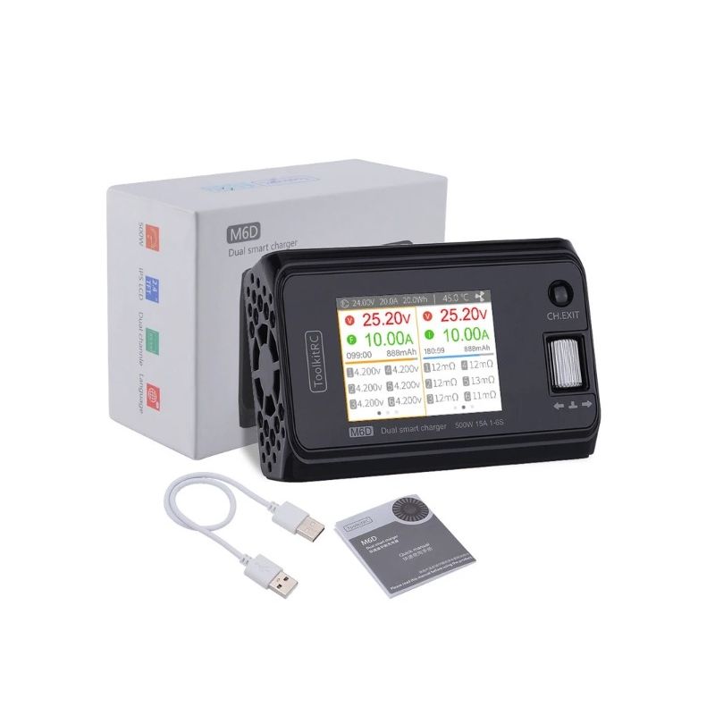 ToolkitRC M6D 500 W 15 A DC Zweikanal MINI Smart Ladegerät Entlader