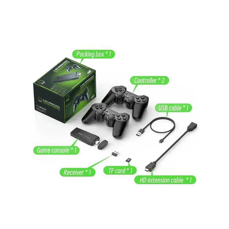 M8 Videospielkonsole 2,4 G Doppel Wireless Controller Game Stick 4K Retro Spiele