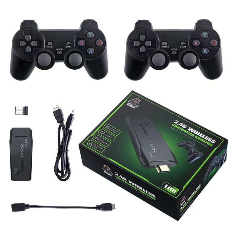 Videospielkonsole 2,4 G Double Wireless Controller Game Stick 4K 10000 Spiele 64 32 GB Retro-Spiele für PS1/GBA Boy Weihnachtsgeschenk