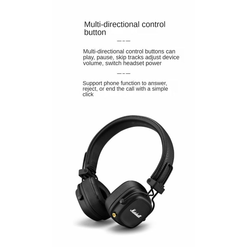 Major III Kabellose Bluetooth-Kopfhörer, tiefer Bass, faltbar, Sport, Gaming, Musik, kabelloses Headset mit Mikrofon