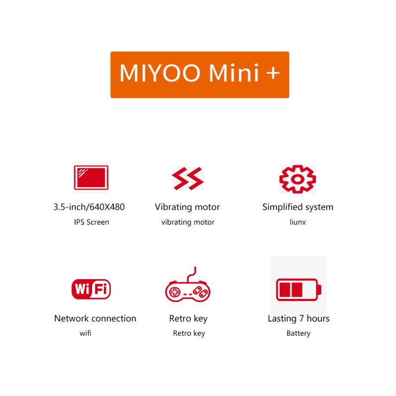MIYOO Mini Plus Tragbare Retro-Handheld-Spielkonsole V2 Mini IPS-Bildschirm Klassische Videospielkonsole Linux-System