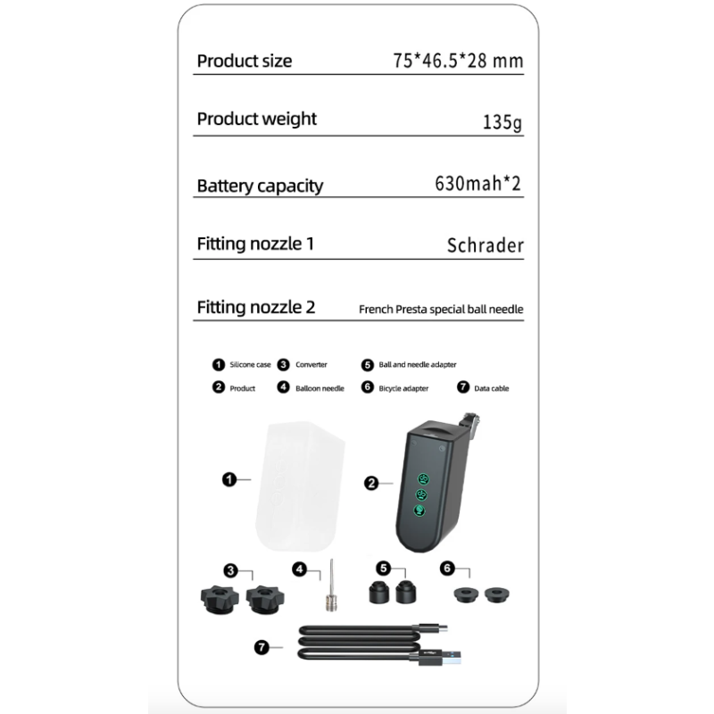 Mini Fahrrad Pumpe Tragbare Mini Elektrische Luftpumpe Handheld Wiederaufladbare Reifen Inflator