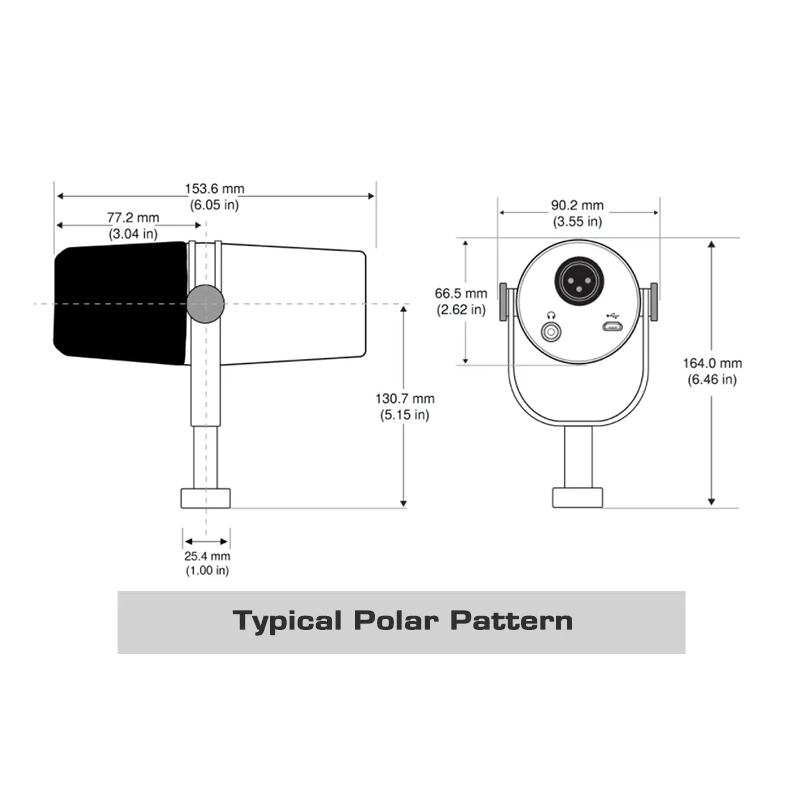 MV7 Professionelles dynamisches Podcast-Mikrofon Smartphone-Computer Live-Kabelmikrofon für Podcasting-Aufnahmen Live-Streaming