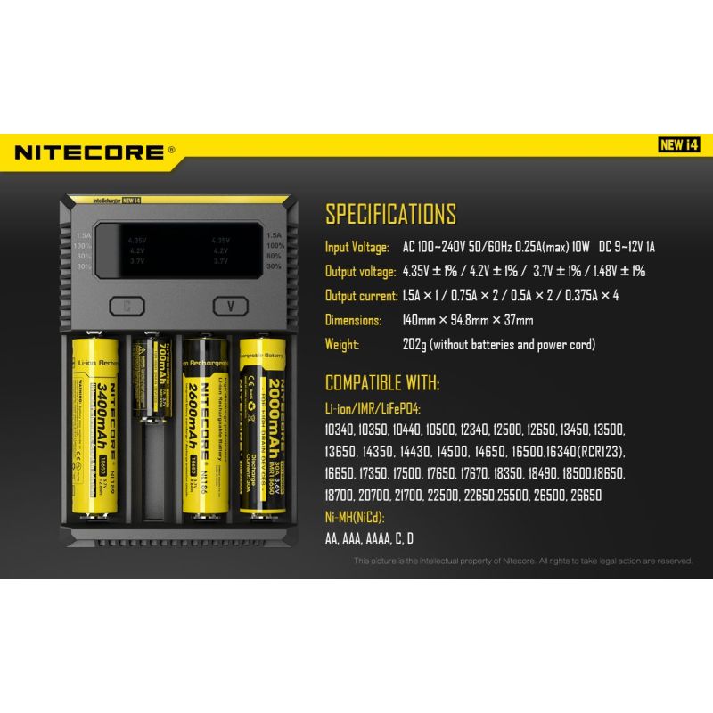 Nitecore neues I4-Li-Ion-Ladegerät