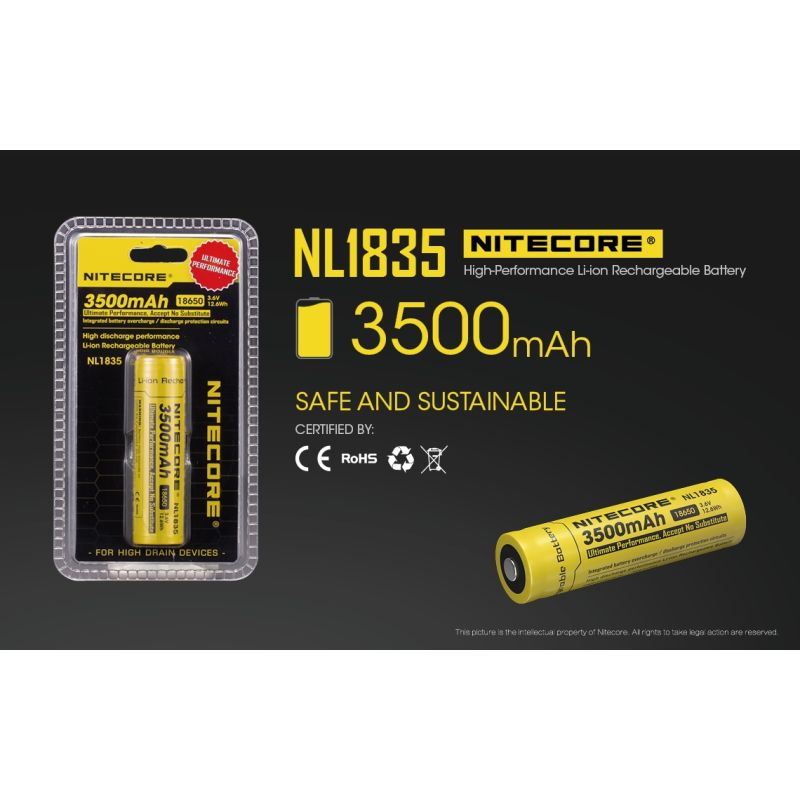 Nitecore 18650 NL1835 3500 3,6V 12.6WH Li-Ion-Akku