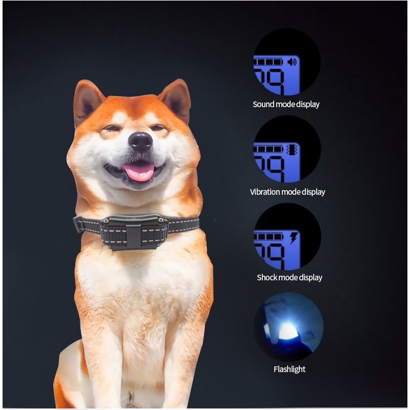 2021 Neue 800m Electric Hunde-Trainingskragen PET-Fernbedienung wasserdicht wiederaufladbar mit LCD-Anzeige für alle Größen-Schock-Schwingungsklang