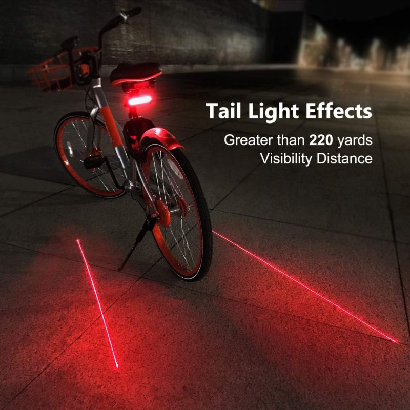 C1 Rechargeable Bike Tail Light LED - Remote Control, Turning Lights, Ground Lane Alert, Easy Installation for Cycling Safety Warning Light