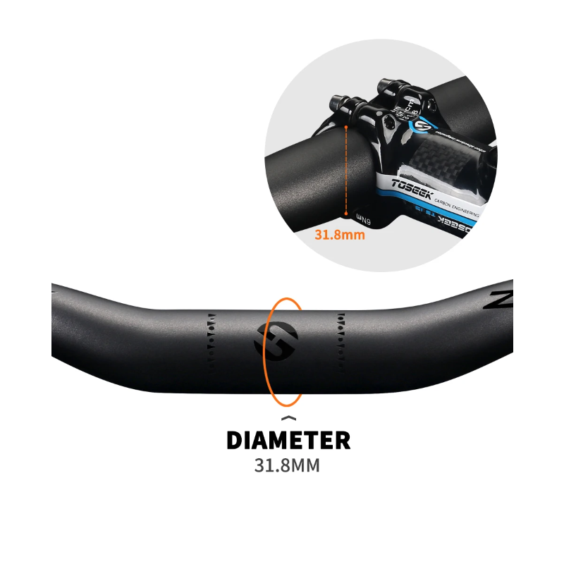 TOSEEK ZF-ONE Mtb Carbon Lenker Fahrrad Lenker 31.8*580-720/740/760mm Matt Schwarz Lenker für Mountainbike Zubehör