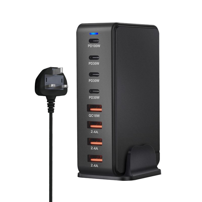 240-W-Desktop-GaN-Ladegerät 8-Port-USB-Typ-C-PD-Ladegerät Schnellladung 3.0 USB-Typ-C-Schnellladegerät Mobiles USB-Ladegerät