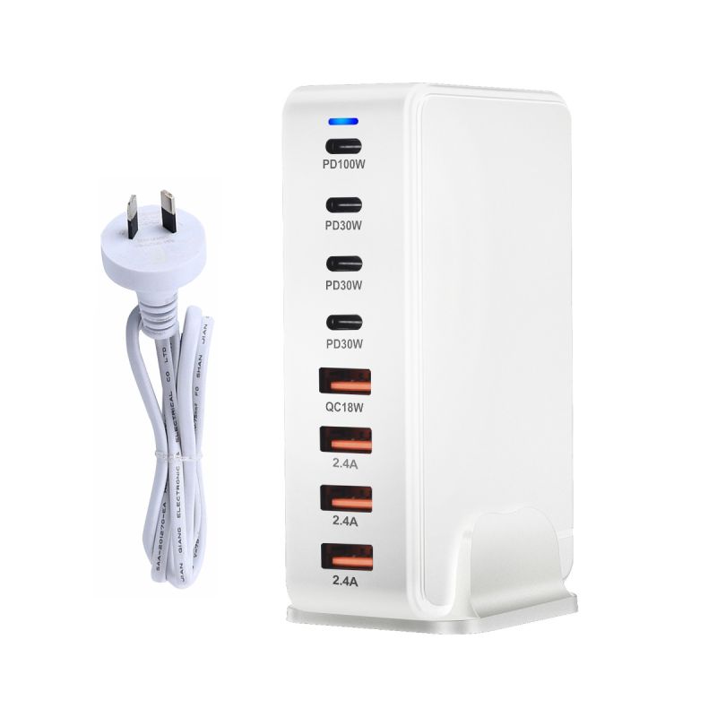 240-W-Desktop-GaN-Ladegerät 8-Port-USB-Typ-C-PD-Ladegerät Schnellladung 3.0 USB-Typ-C-Schnellladegerät Mobiles USB-Ladegerät
