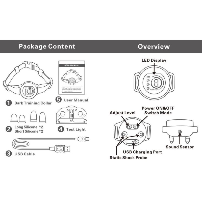 Farbbildschirm-Stopper-Trainer, Anti-Hundegebell, Heimtierbedarf