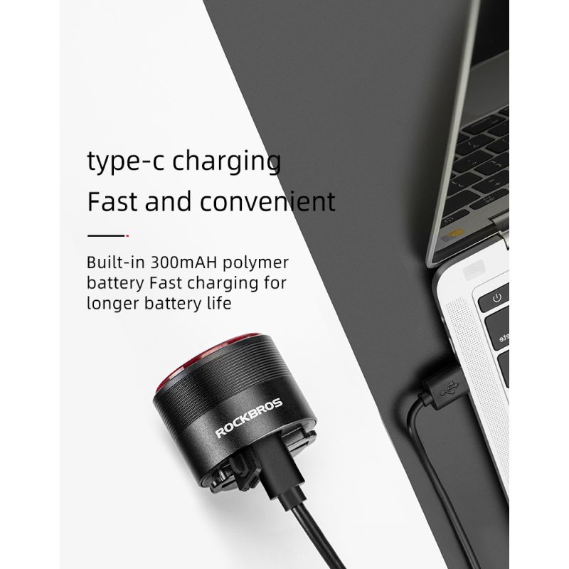 ROCKBROS Q3 Fahrrad Rücklicht MTB Rennrad Nacht Radfahren Rücklicht Smart Bremssensor Warnlicht Wasserdichtes Fahrradzubehör