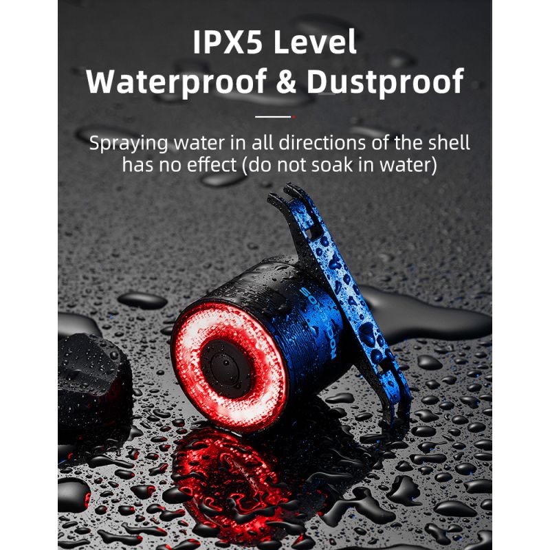 ROCKBROS Q3 Fahrrad Rücklicht MTB Rennrad Nacht Radfahren Rücklicht Smart Bremssensor Warnlicht Wasserdichtes Fahrradzubehör