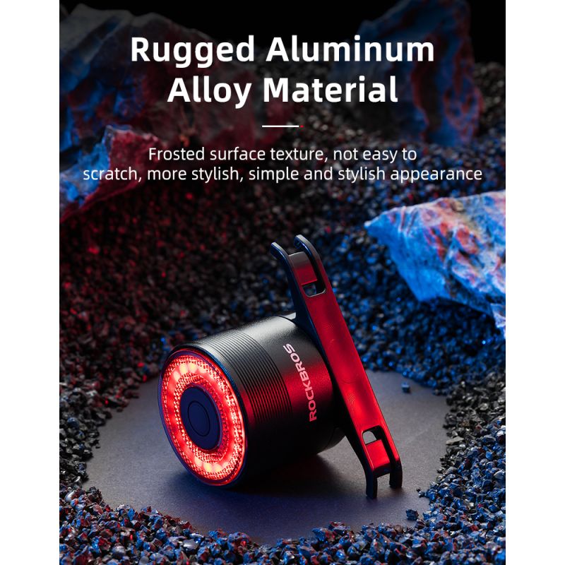 ROCKBROS Q3 Fahrrad Rücklicht MTB Rennrad Nacht Radfahren Rücklicht Smart Bremssensor Warnlicht Wasserdichtes Fahrradzubehör