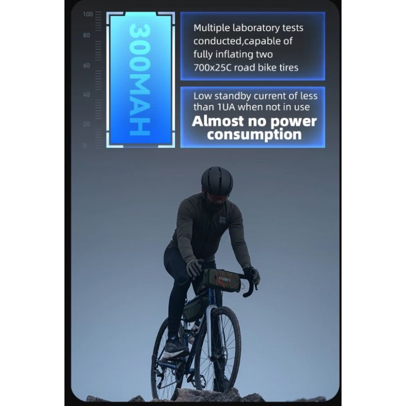 ROCKBROS Fahrradpumpe, tragbare Mini-Elektro-Luftpumpe, wiederaufladbar, 100 PSI, Reifenfüller, Auto, Fahrrad, Motorrad, Fahrradpumpe