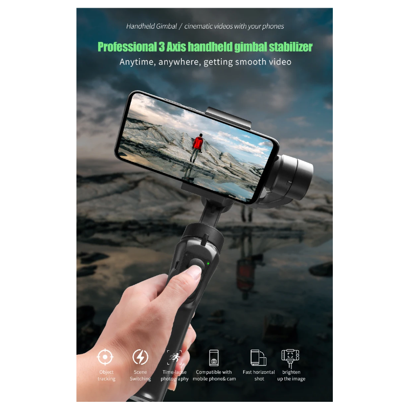 F6 3 Achsen Gimbal Handheld Stabilisator Handy Action Kamera Halter Anti Shake Video Rekord Smartphone Gimbal
