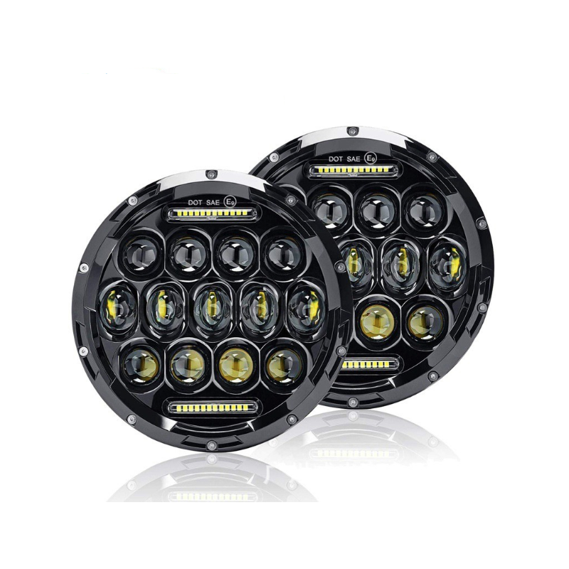 7 Inch Motorcycle LED Headlight  Beam DRL Turn Signal 7" Round Headlamp for Harley Jeep Wrangler Hummer 