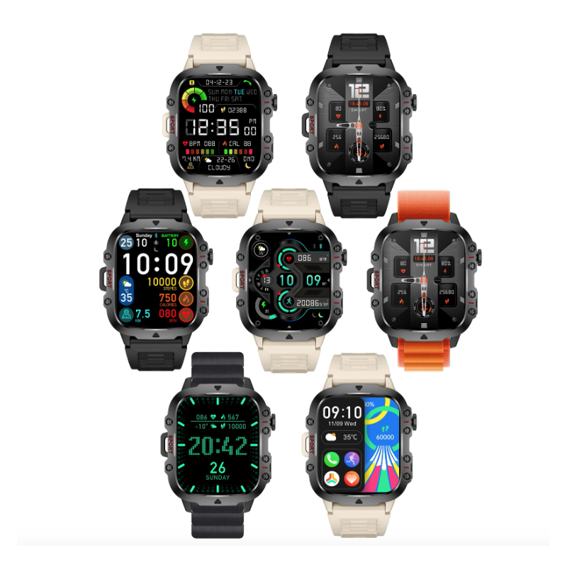 QX11 Smart Watch Herren IP68 5ATM Outdoor-Sport Fitness Tracker Gesundheitsmonitor 1,96" BT Call Smartwatch