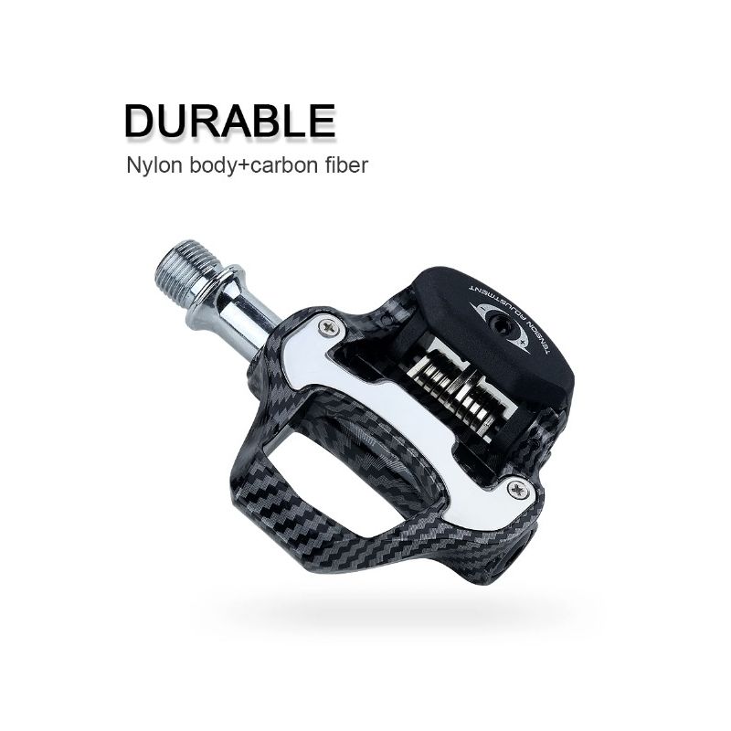 RACEWORK Rennradpedale Carbonfasermuster Ultraleichte Lagerpedale für SPD Keo Selbstsichernde professionelle Fahrradpedale