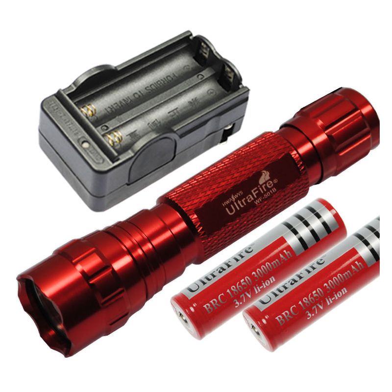 Multi Color Select Ultrafire 501B U2 1300 Lumen 5 Modi LED-Taschenlampe  2 * 18650 Batterie  Ladegerät