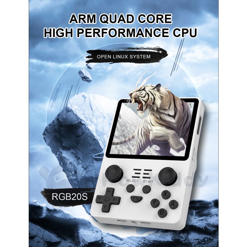 POWKIDDY Neue RGB20S-Handheld-Spielkonsole Retro-Open-Source-System RK3326 3,5-Zoll-4:3-IPS-Bildschirm Kindergeschenke