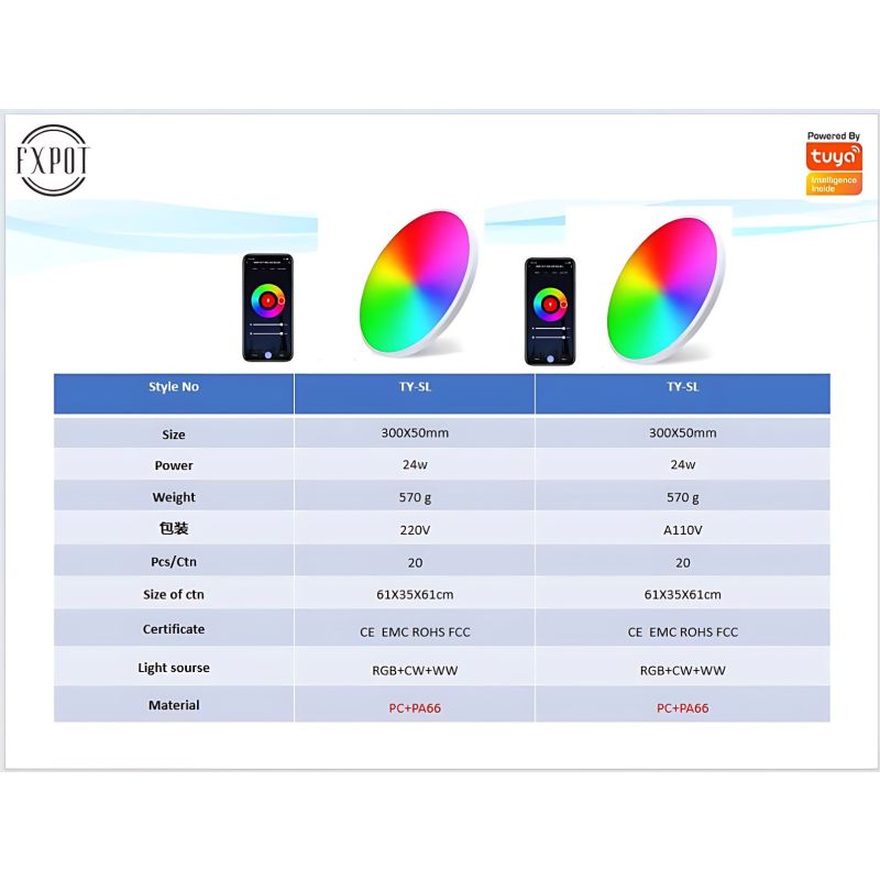 24W Tuya Zigbee Smart Decke Licht Wifi RGBCW Led Decke Lampe Wohnzimmer Hause Dekoration Smart Lampe Für Alexa