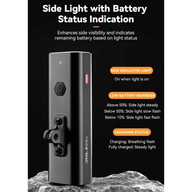 ROCKBROS RHL-1000LUMEN Fahrrad-Frontlicht, regendicht, wiederaufladbar, Typ C, Fahrradlicht, Fahrradscheinwerfer, LED-MTB-Fahrradlampe