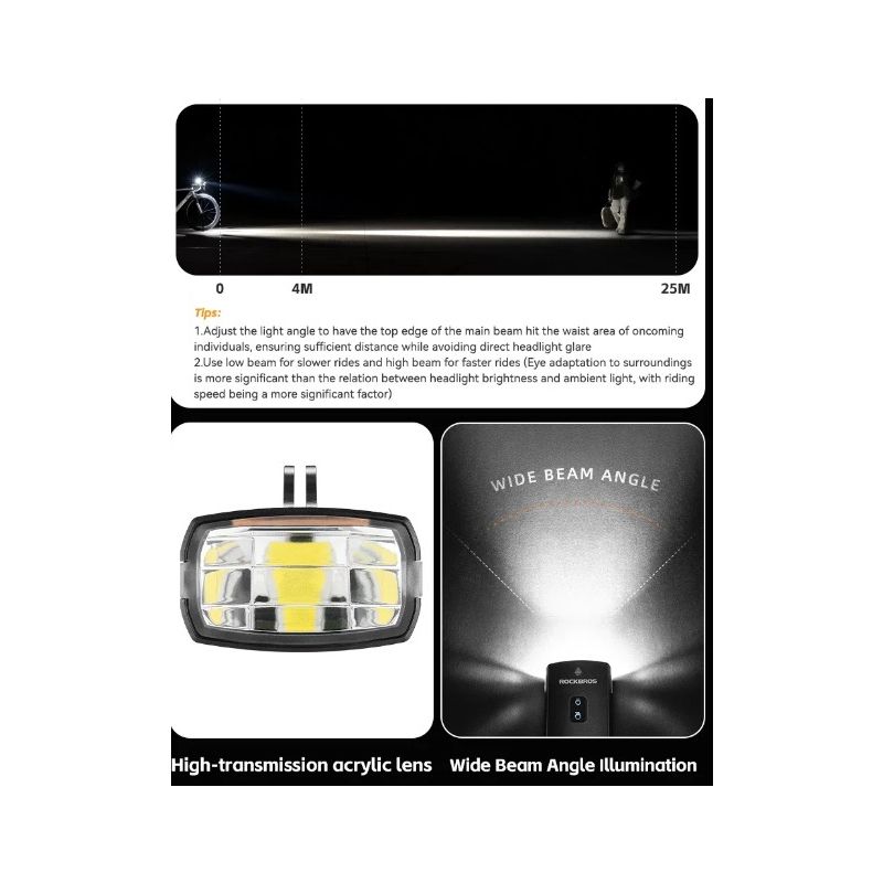 ROCKBROS RHL3000 Fahrradlicht 10000 mAh Taschenlampe Fahrrad-Frontlicht Wasserdichter MTB-Rennrad-Scheinwerfer