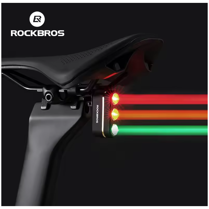 ROCKBROS Smart Bicycle Rear Light IP64 Waterproof Warning taillights Type-C Charging Brake Sensing Tail Light Night Cycling Light Bike Accessories