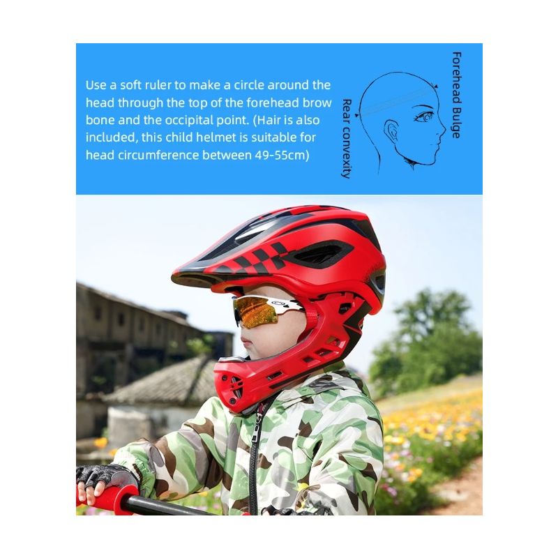 ROCKBROS Kinder Fahrradhelm Abnehmbarer Integralhelm für Kinder und Teenager, Sicherheits-Sporthelm, MTB, Fahrrad, Roller, Motor, Crosshelm