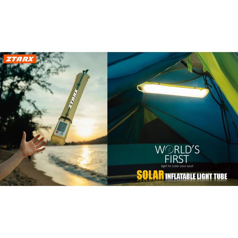 ZTARX Inflatable Solar Camping Lantern,IP66 Waterproof Folding Magnetic Fill Light ,Portable and Lightweight Tent Light