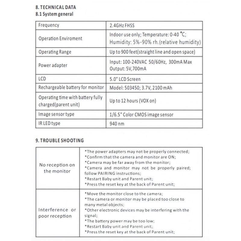 5 zoll Baby Monitor mit Kamera SM650 Mutter Kinder kinder Kam Tragbare Video Monitor