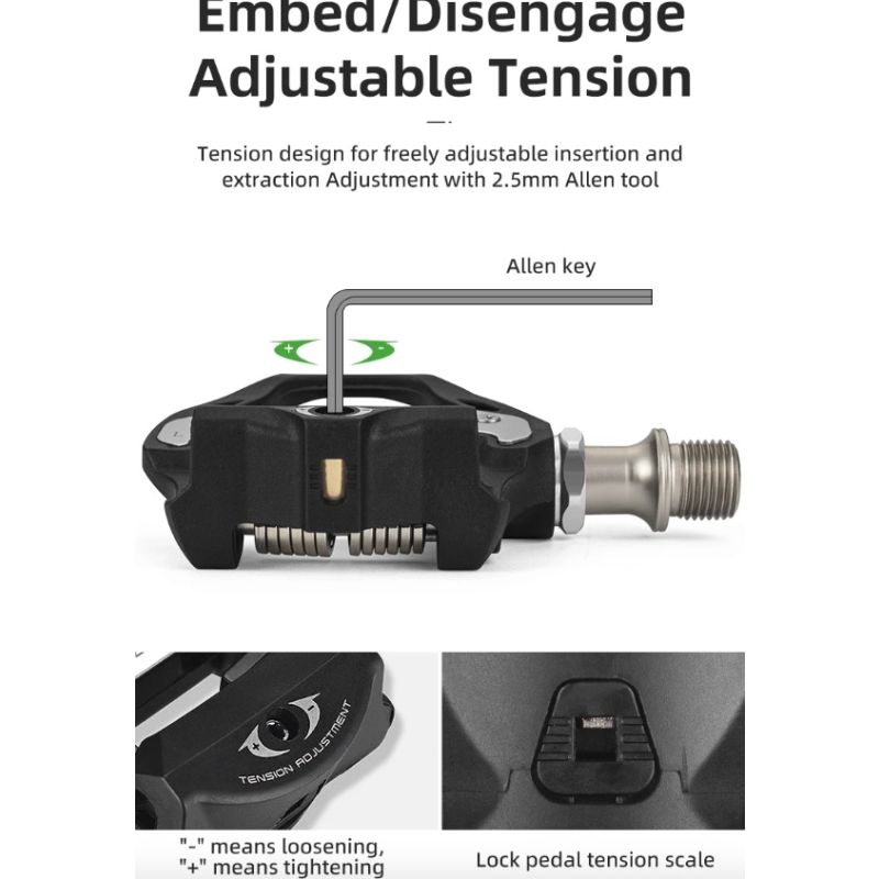 ROCKBROS SPD-SL Radfahren Rennrad Fahrrad Selbstsichernde Pedale Ultraleichte Aluminiumlegierung 2 Fahrradpedal mit abgedichtetem Lager