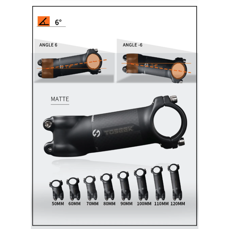 TOSEEK Fahrrad Lenker Vorbau 28,6-31,8mm Aluminium  Carbon Vorbau Angle6 17 Mtb Lenker Vorbau MTB Vorbau Ersatzteile für Fahrrad