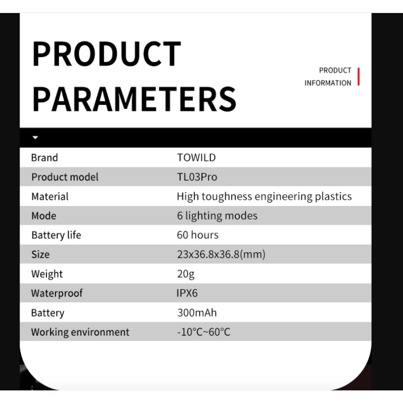 TOWILD TL03Pro Fahrradrücklicht LED Fahrradrücklicht