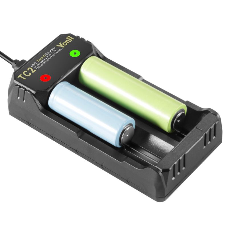 TC2 USB Typ-c Ladegerät Li-Ionen-Akku 3,7 V-4,2 V 18650/16340/21700