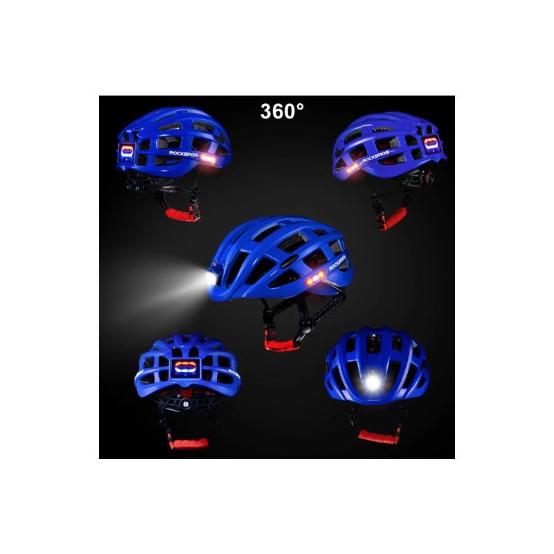 ROCKBROS Leichter Fahrradhelm Fahrrad Ultraleichter Helm Elektrischer Fahrradhelm Mountain Road Fahrrad MTB Helm Fahrradhelm Licht