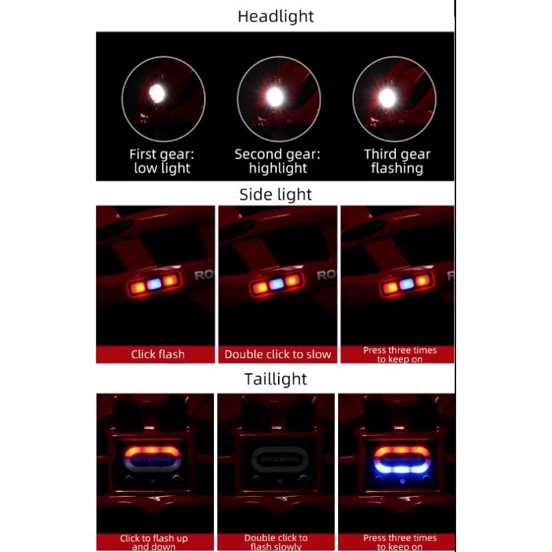 ROCKBROS Leichter Fahrradhelm Fahrrad Ultraleichter Helm Elektrischer Fahrradhelm Mountain Road Fahrrad MTB Helm Fahrradhelm Licht