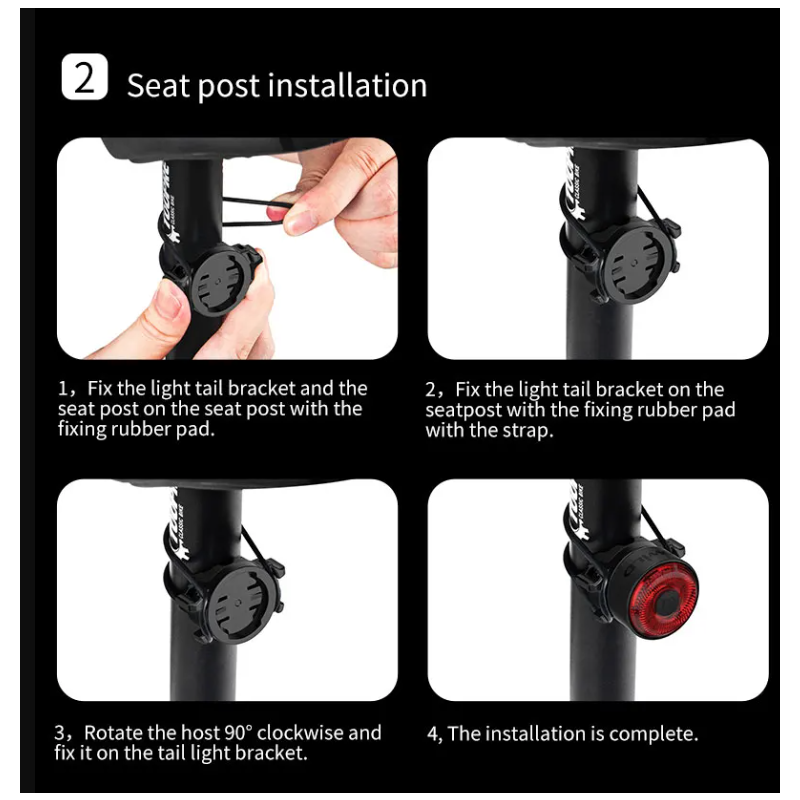 TOWILD TL03 Fahrrad Smart Auto Brake Sensing Light LED Fahrradrücklicht Fahrradrücklicht Warnfahrradrücklicht
