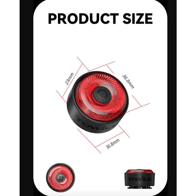 TOWILD TL03 Fahrrad Smart Auto Brake Sensing Light LED Fahrradrücklicht Fahrradrücklicht Warnfahrradrücklicht