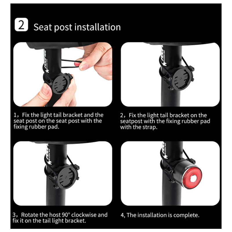 TOWILD TL05 Rücklicht Fahrrad Smart Auto Brake Sensing Light IPX6 Wasserdichtes USB-Lade-LED-Fahrradlicht Warnrücklicht