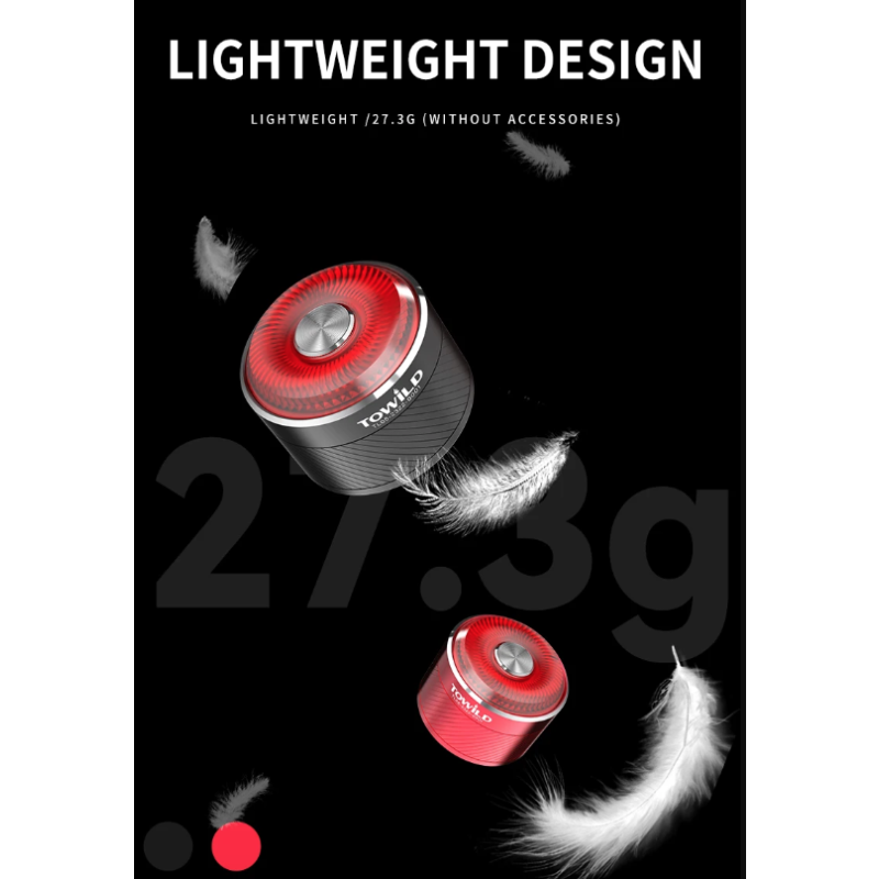 TOWILD TL05 Rücklicht Fahrrad Smart Auto Brake Sensing Light IPX6 Wasserdichtes USB-Lade-LED-Fahrradlicht Warnrücklicht