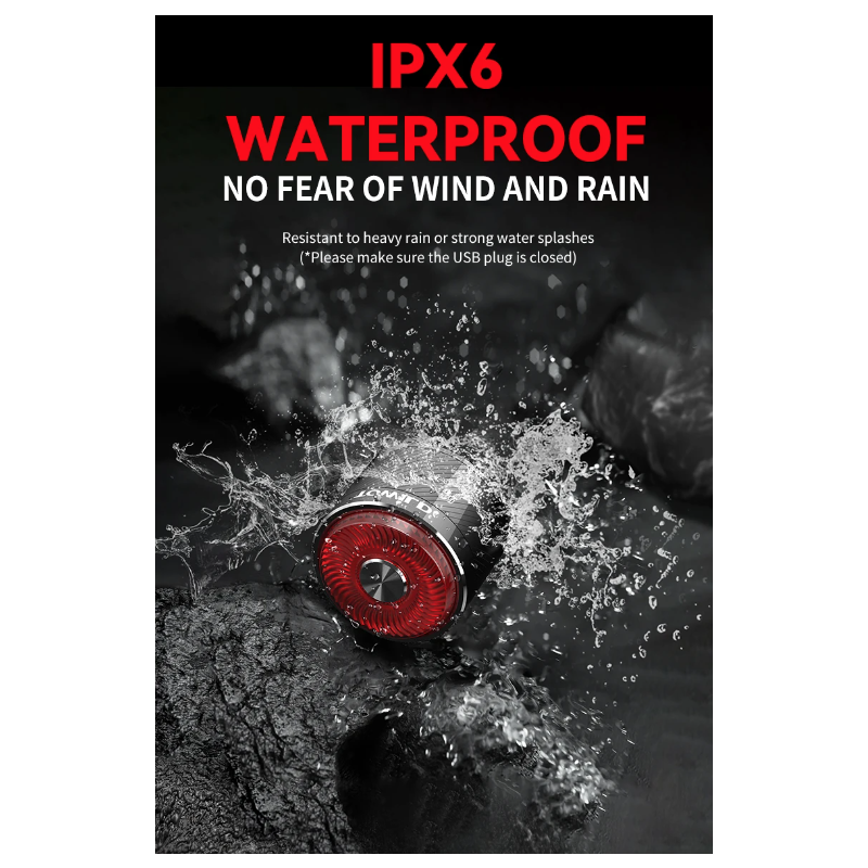 TOWILD TL05 Rücklicht Fahrrad Smart Auto Brake Sensing Light IPX6 Wasserdichtes USB-Lade-LED-Fahrradlicht Warnrücklicht