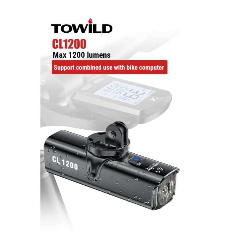TOWILD CL1200 1200LM Fahrradlicht Frontlampe USB Wiederaufladbare LED 21700 4000mAh Fahrradlicht Wasserdichter Fahrradscheinwerfer